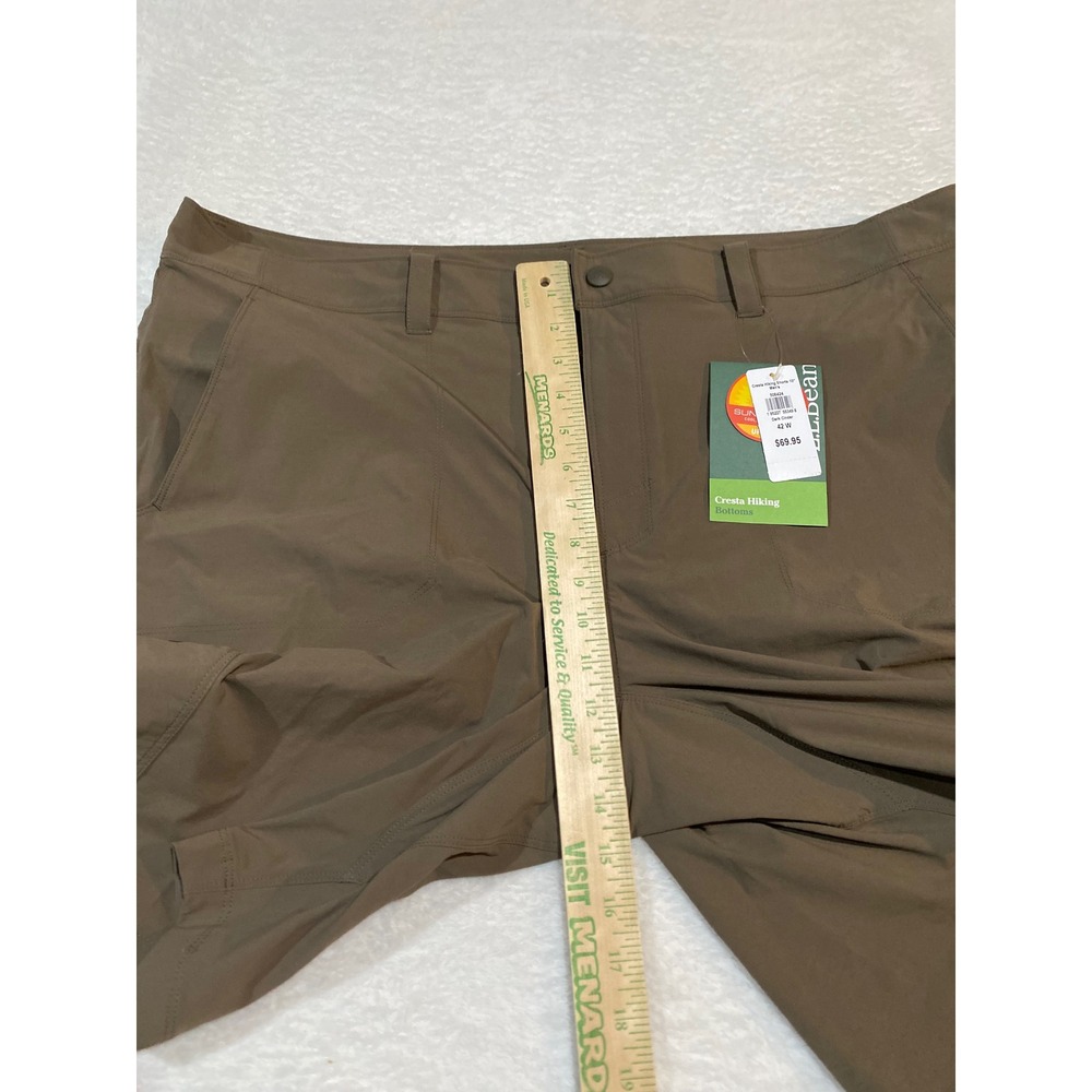 LL Bean Cresta Hiking Shorts Mens 42W Dark Cinder Brown UPF 50+ Nylon 506424 NWT - Picture 4 of 9